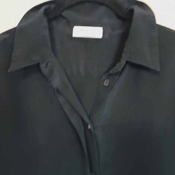 Aritzia Babaton Black 100% Silk Long Sleeve Button Down Shirt - Picture 6 of 7